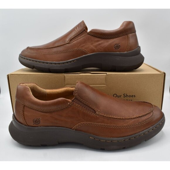 Born Mens Size 10 Cambridge British Tan Leather Loafers Shoes main image 6